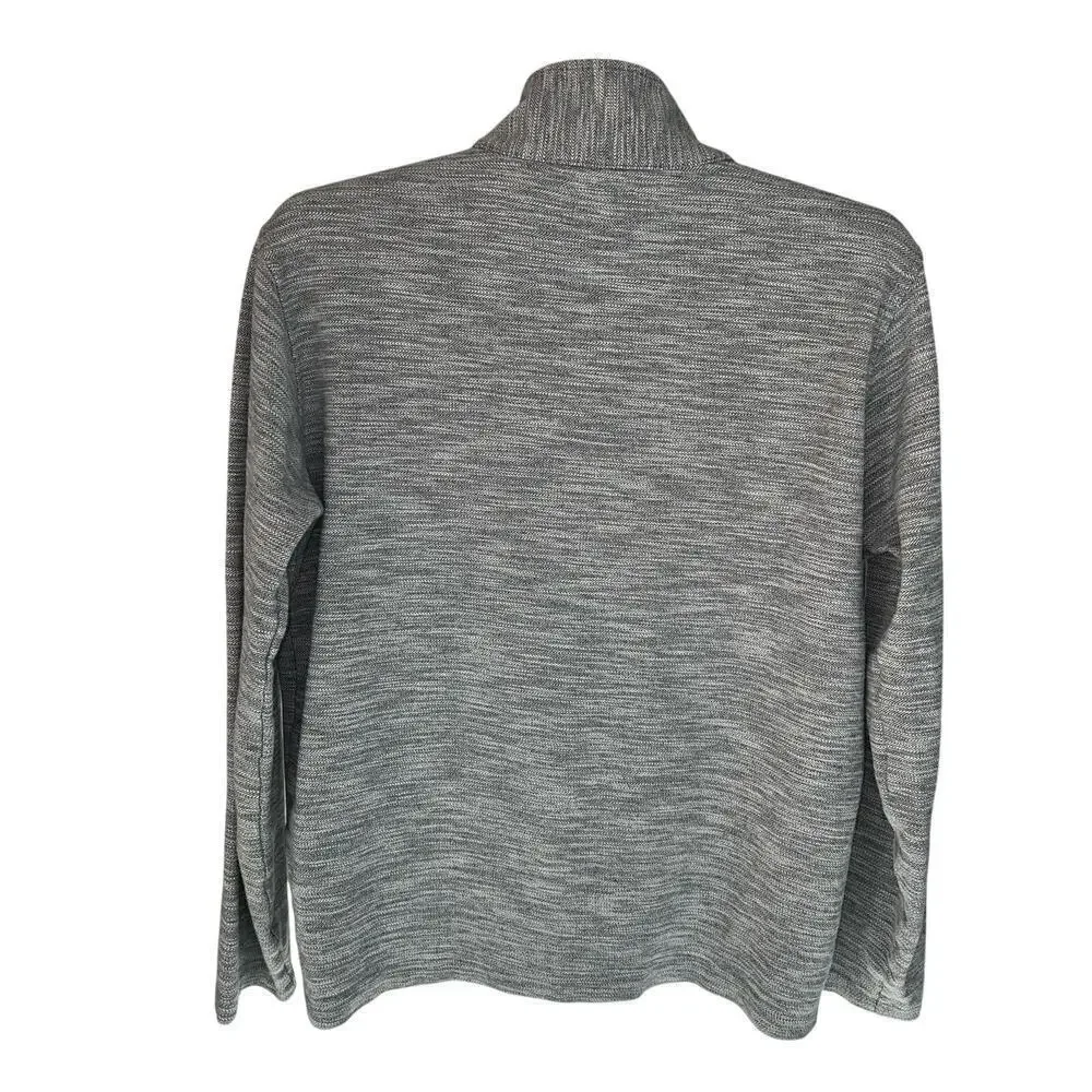 Bonobos Men’s Daily Grind Gray Herringbone 1/4 Zip Pullover Shirt Size M